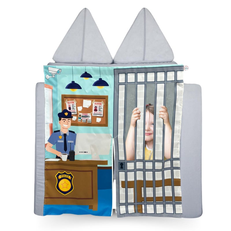 Couch Swag Play Panel for Childrens Foam Sofa Kids Couch (Police) - Image 1